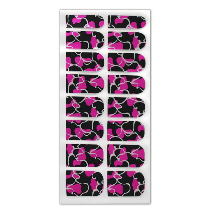 Décalque Métallisé Intégral Camo Noir/Rose/Argent 