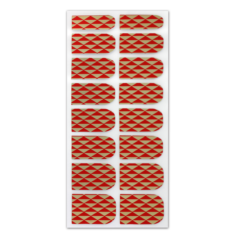 Décalque Métallisé Intégral Triangles Rouge/Or #192