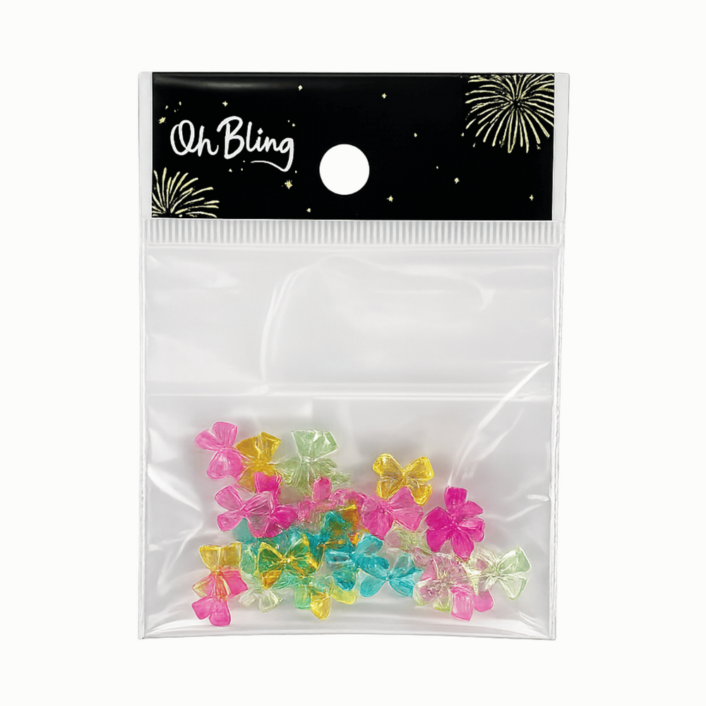 Décorations en Sachet Noeuds Multicolores Translucides