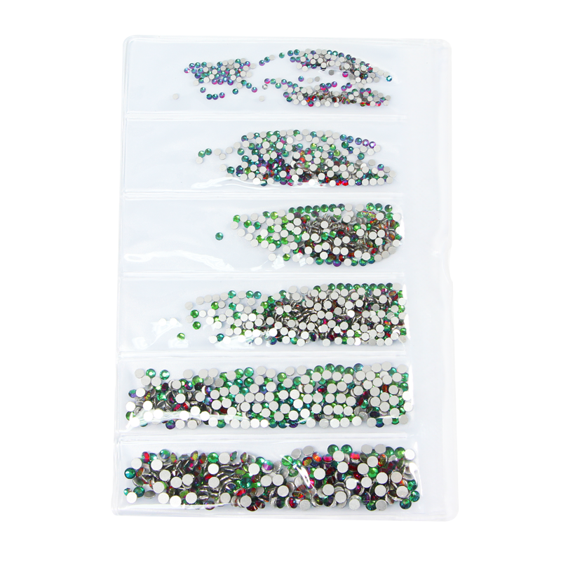 Décorations en Sachet Pierres Vert/Mauve Hologramme 006