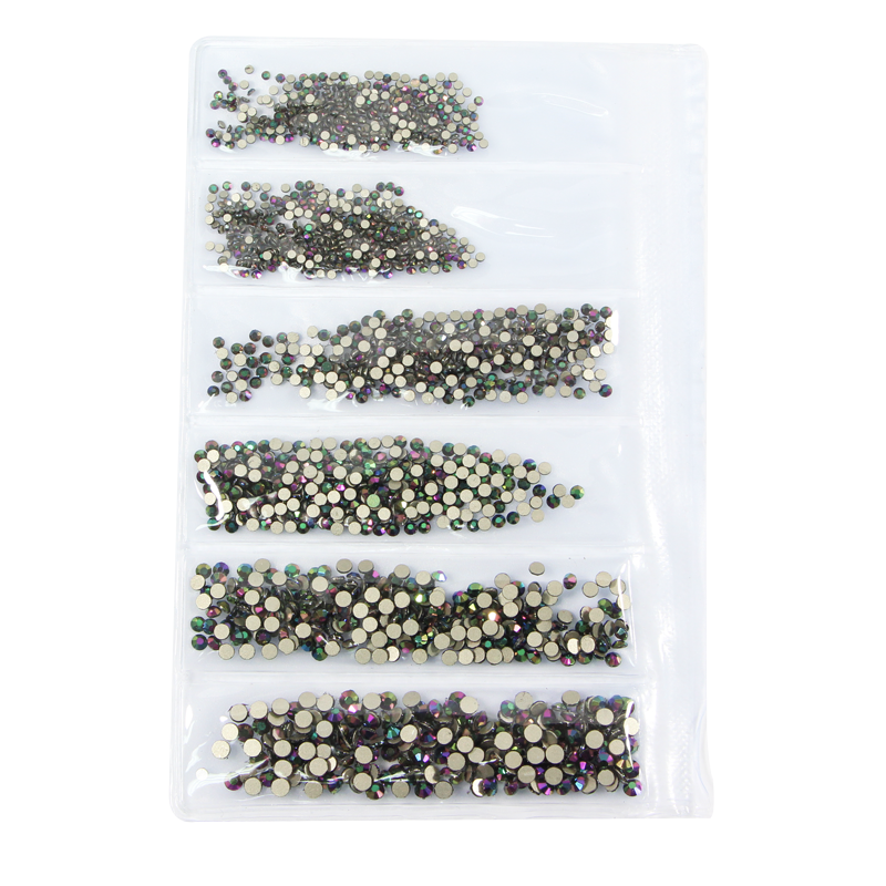 Décorations en Sachet Pierres Vert/Mauve Opaque Holo. 010