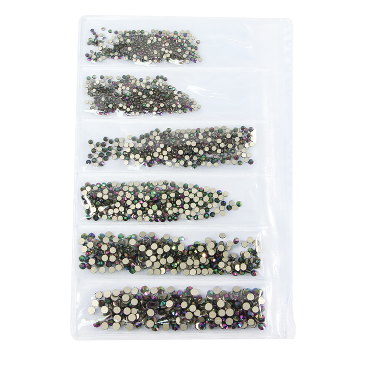 Décorations en Sachet Pierres Vert/Mauve Opaque Holo. 010