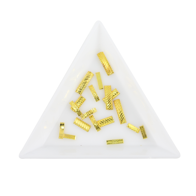 Nail Art Studs Bag - Gold Textured Rectangle 004