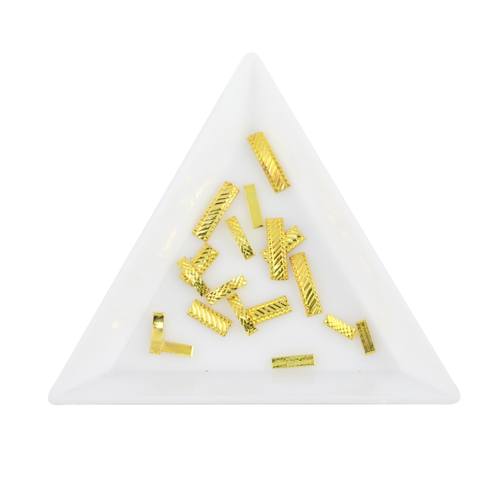 Nail Art Studs Bag - Gold Textured Rectangle 004