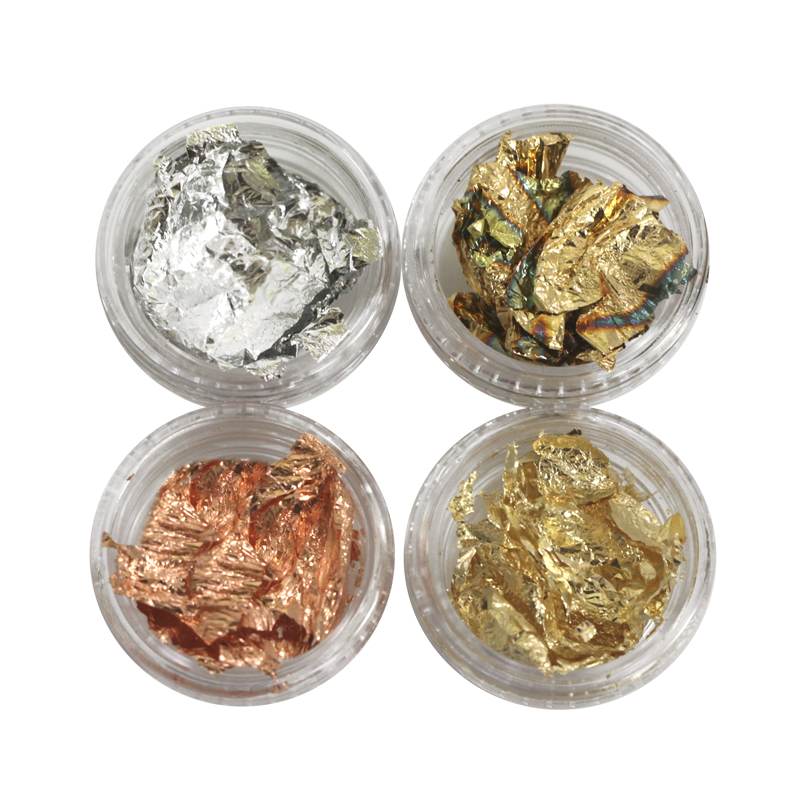 Ensemble de Feuilles Métallisées Décoratives Variées (4pcs)