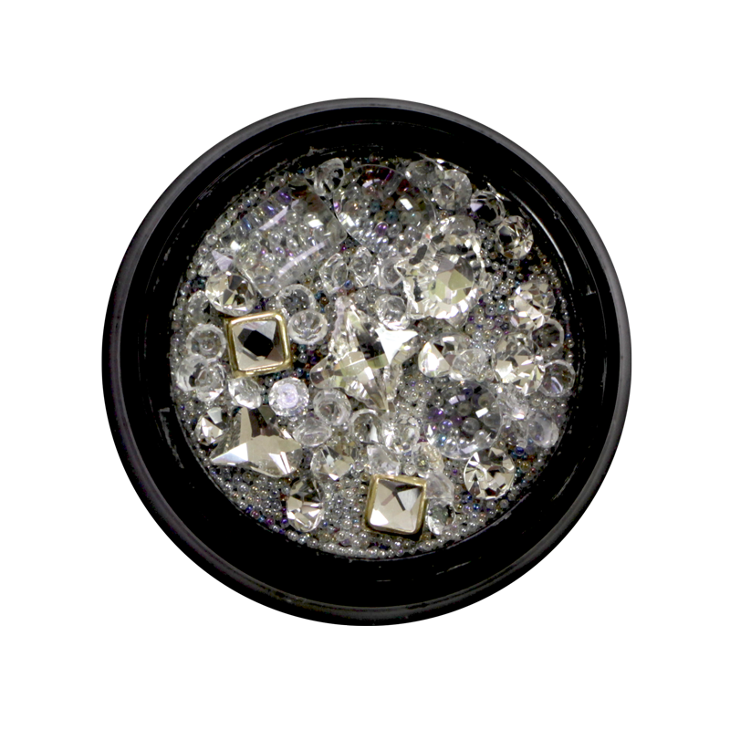 Ensemble Nail Art 06 - Pierres Claires et Billes