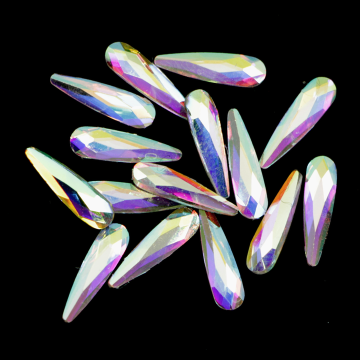 Nail Art Kit 20 - Teardrop Shaped Stones Clear AB 20pcs