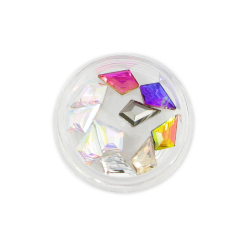 Nail Art Kit 21 - Arrow Shaped Stones Multicolor AB 10pcs