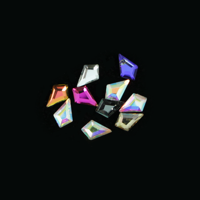Nail Art Kit 21 - Arrow Shaped Stones Multicolor AB 10pcs