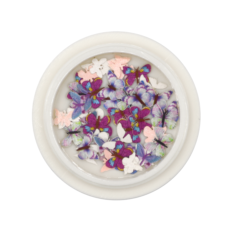 Ensemble Nail Art Forme 02 - Papillons Pastel