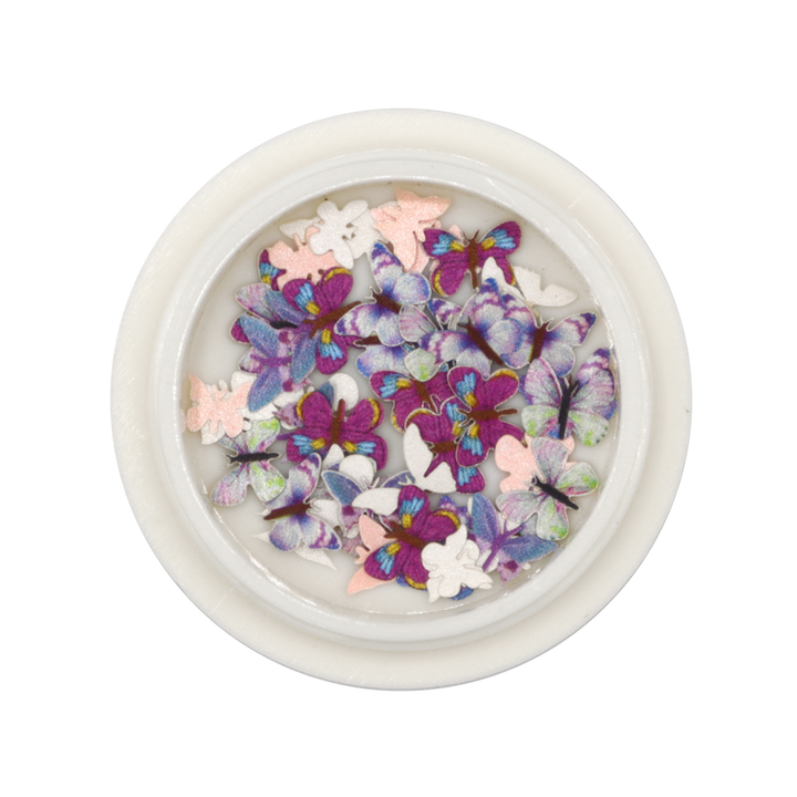 Nail Art Wood Pulp Decoration 02 - Pastel Butterflies