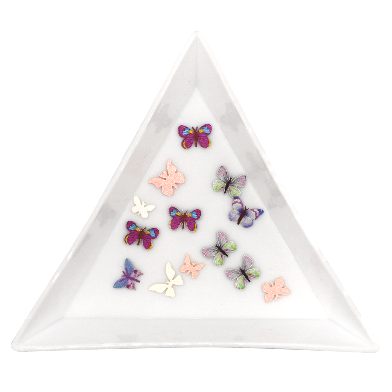 Nail Art Wood Pulp Decoration 02 - Pastel Butterflies