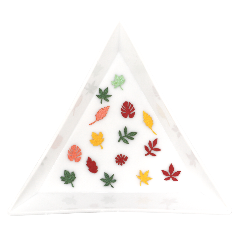 Ensemble Nail Art Forme 07 - Feuilles, rouge, jaune, orange, vert, automne