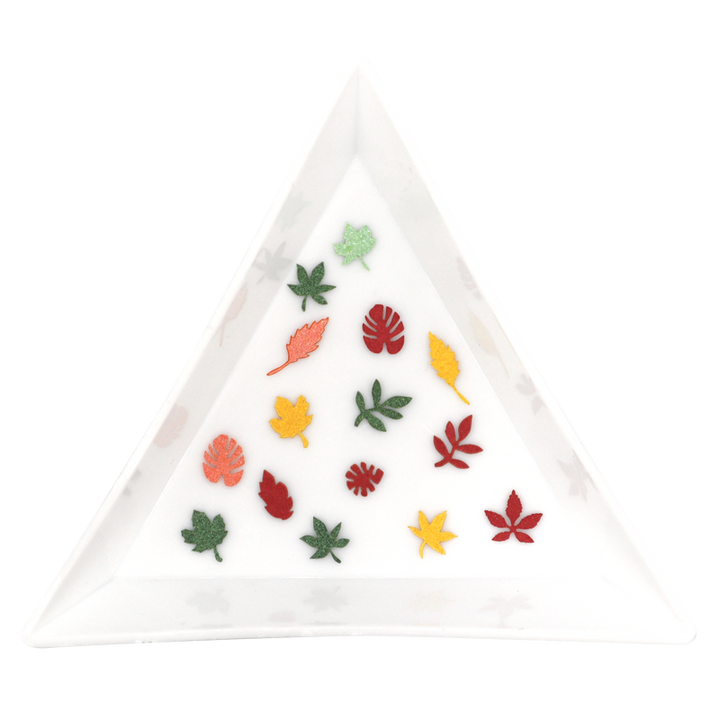 Ensemble Nail Art Forme 07 - Feuilles, rouge, jaune, orange, vert, automne