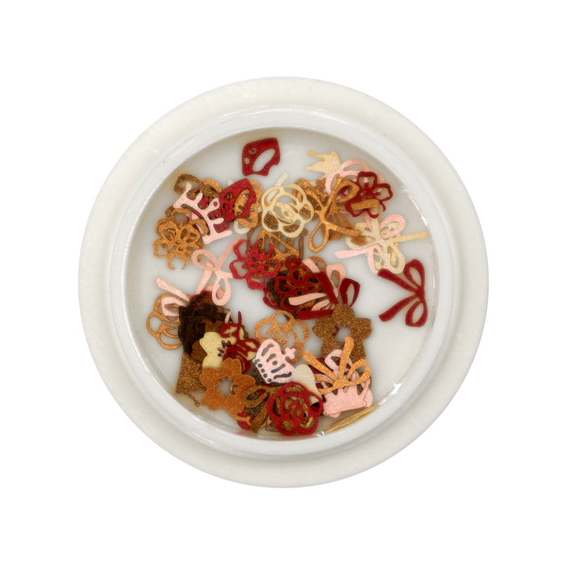 Nail Art Wood Pulp Decoration 09 - Crown, Roses and Diamond