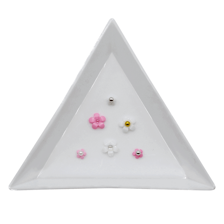 Ensemble Nail Art Fleurs 3D Blanc et Rose démo