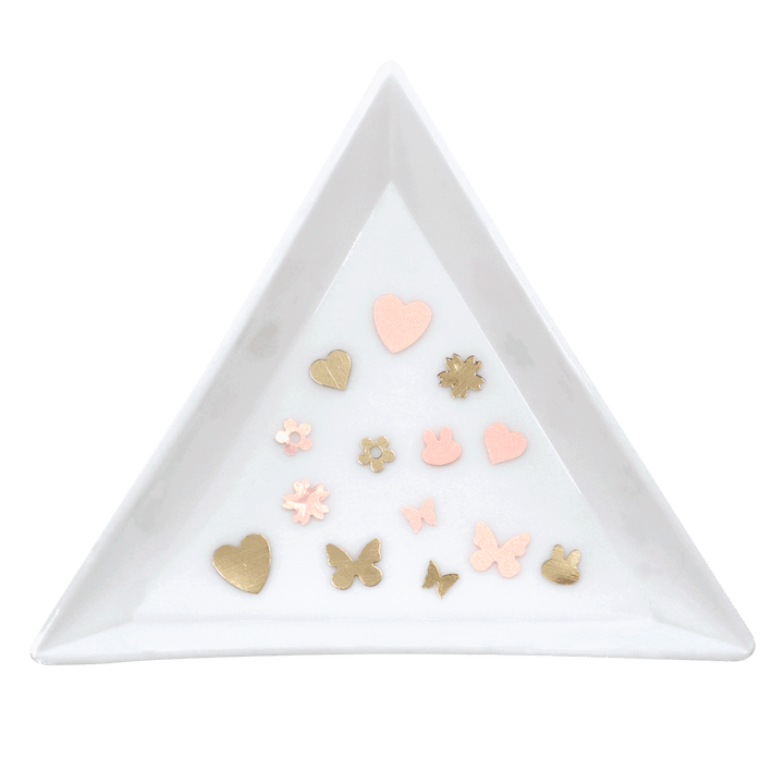 Ensemble Nail Art Formes Variées Rose/Or (6 formes) démos