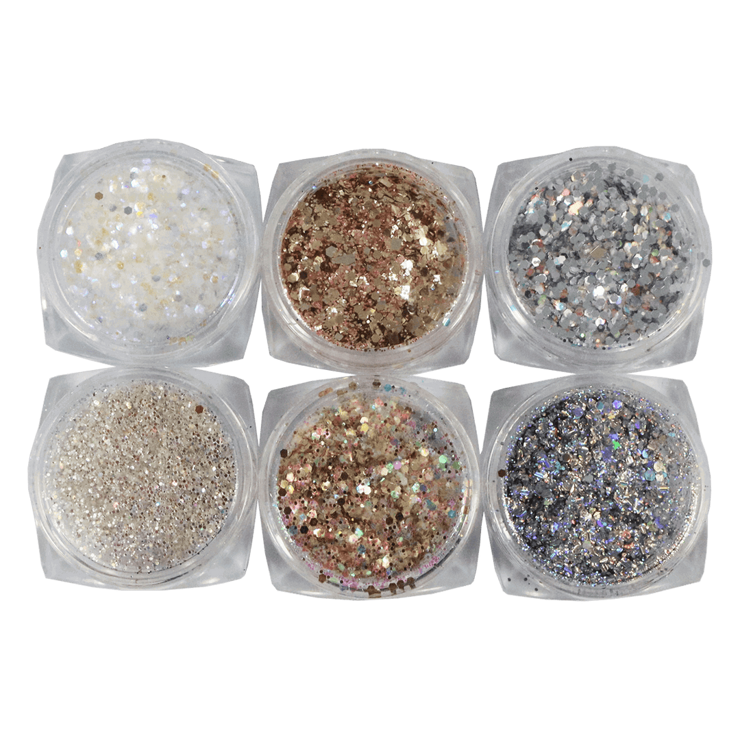 Decorative Glitter Kit - White/Silver/Gold (6 colors)
