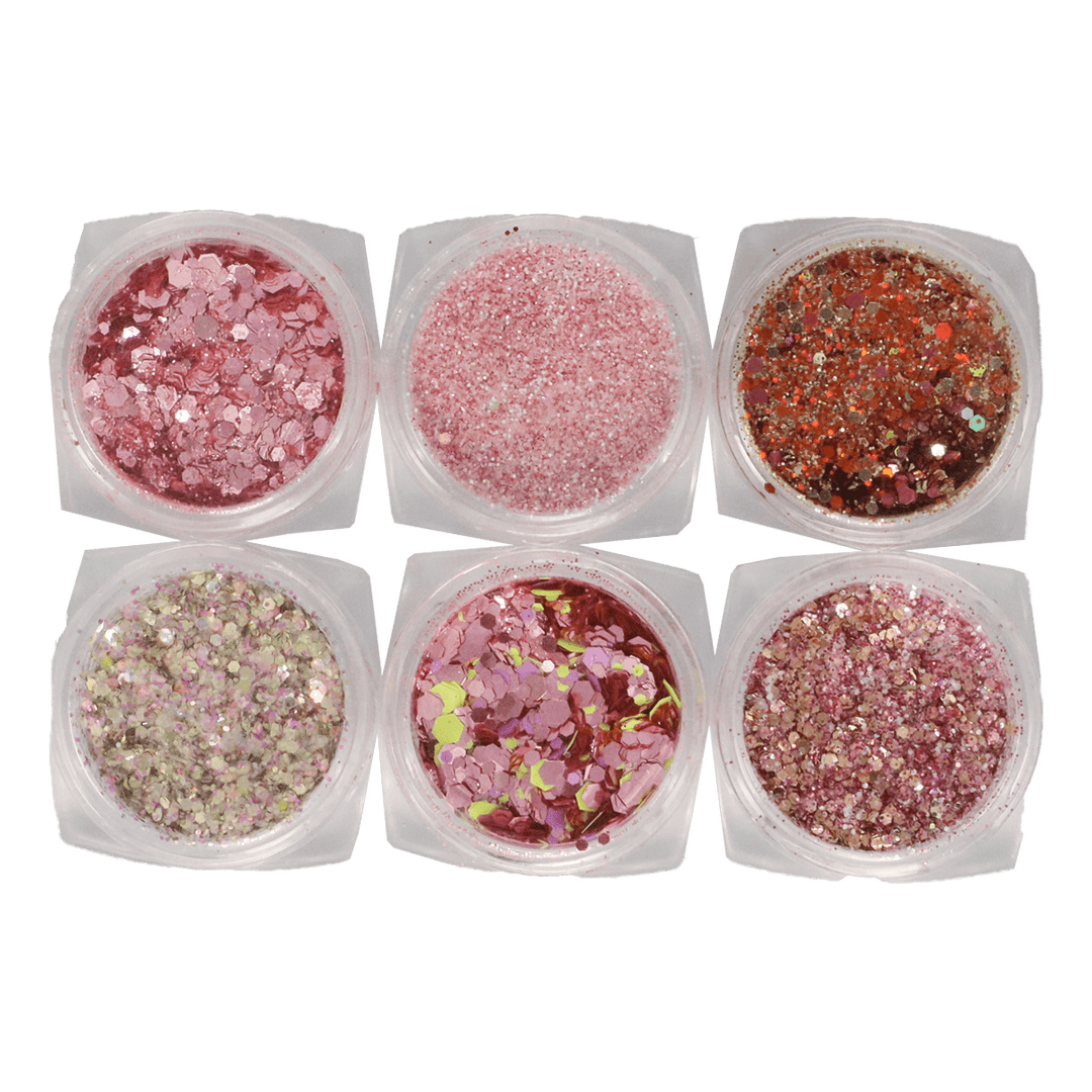 Decorative Glitter Kit - Pink/Orange (6 colors)