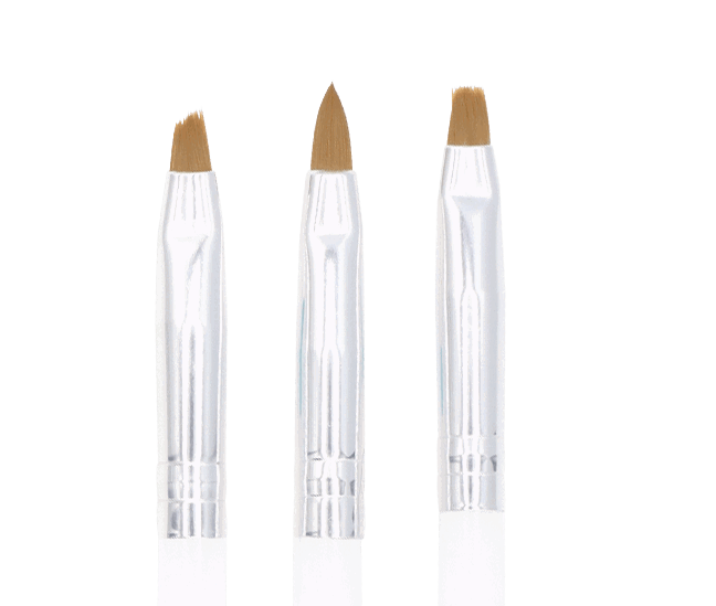UV Gel Brush Set Frosted Handle Square/Angle/Oval #4
