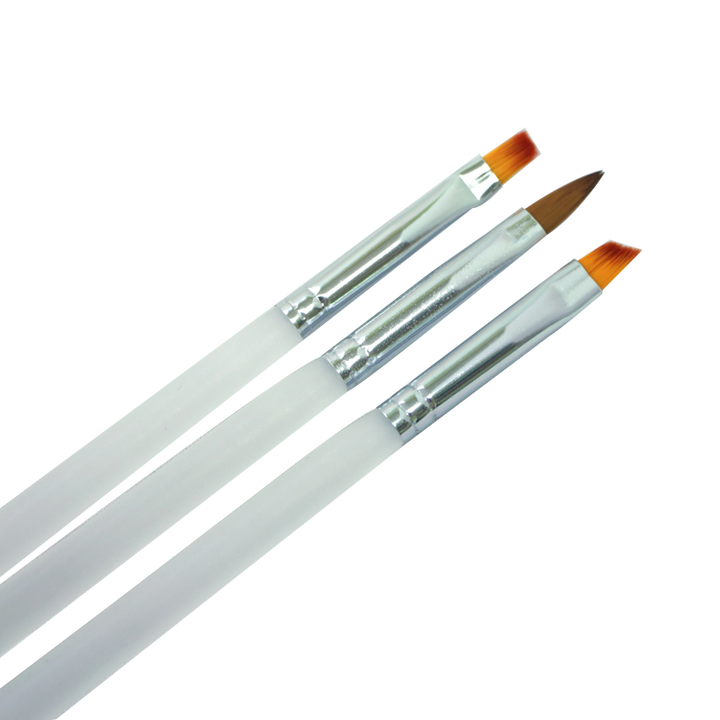 UV Gel Brush Set Frosted Handle Square/Angled/Pointed Round