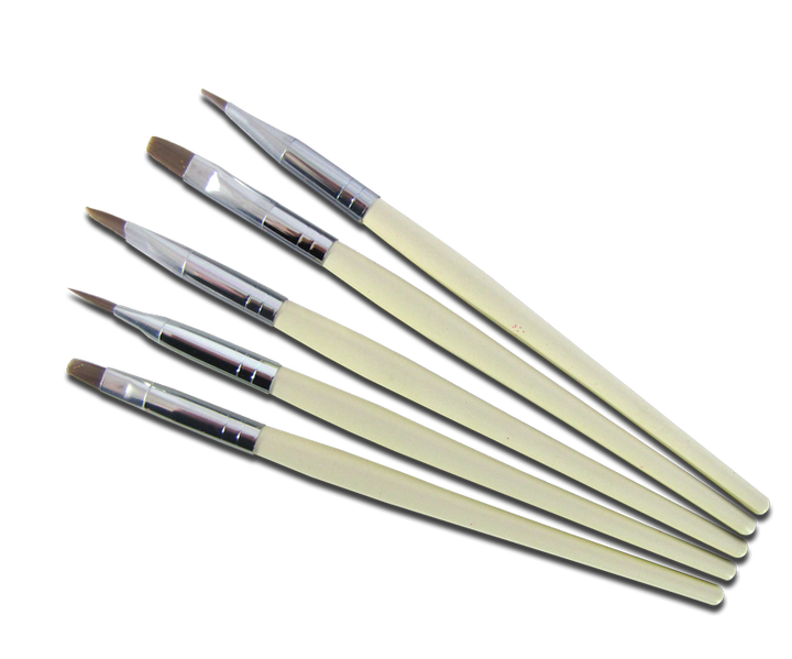 UV Gel Brush Kit Red Sable White Handle (5 pcs)