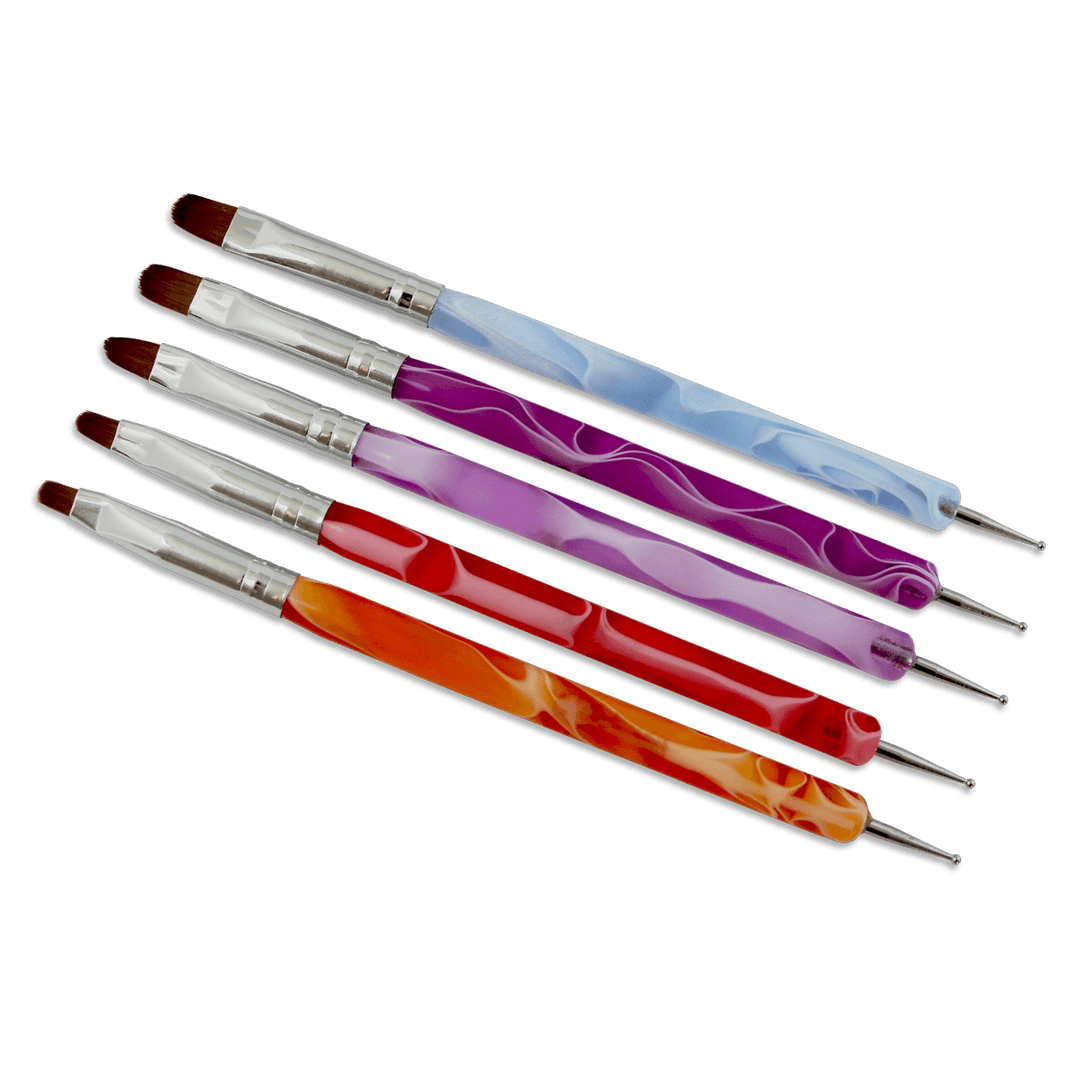 UV Gel Brush and Dotting Tool Kit 5 pcs (#2,4,6,8,10)