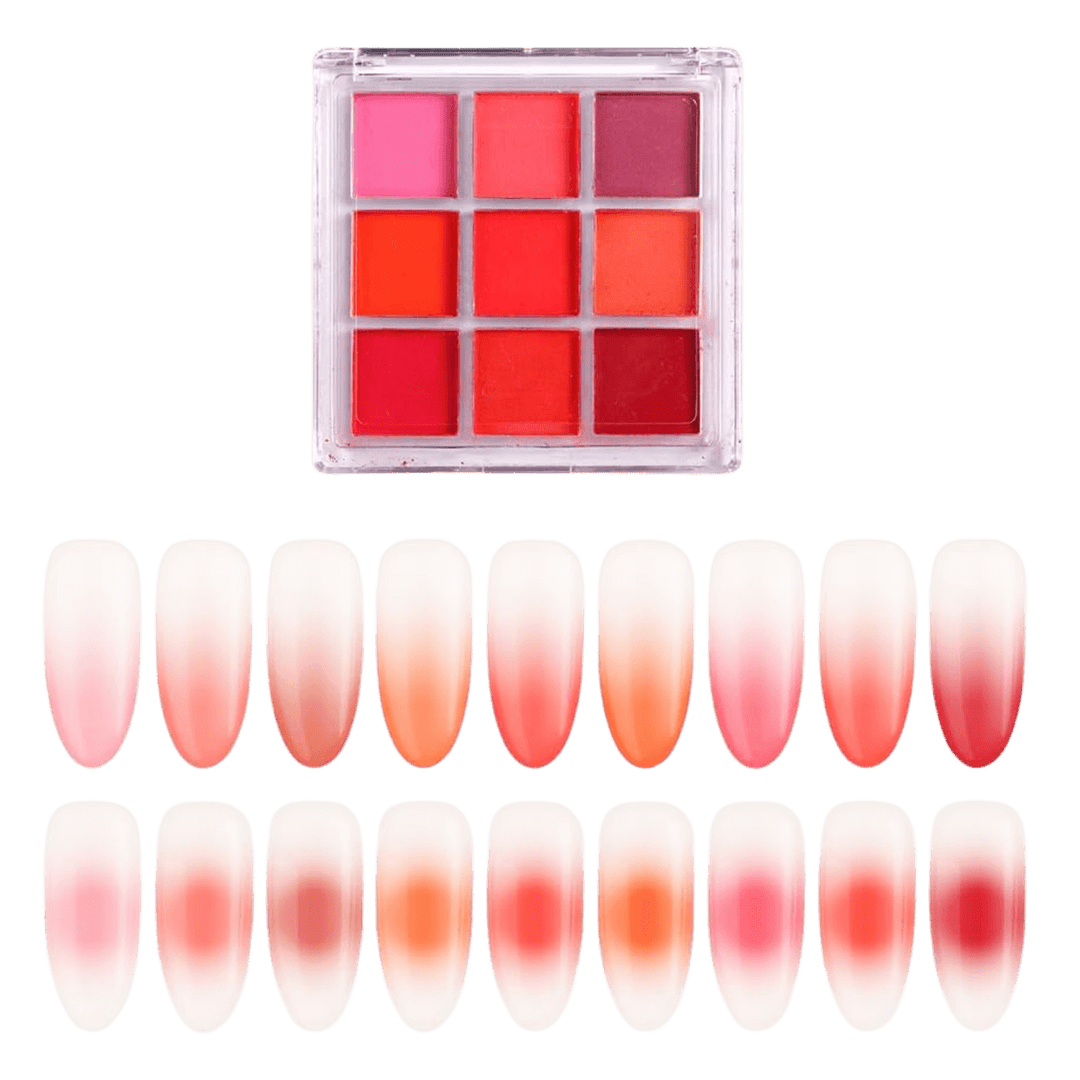 Palette de Pigments pour Ongles Dégradés Aura Nails  rouge rose