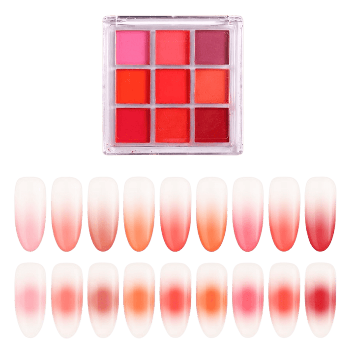 Palette de Pigments pour Ongles Dégradés Aura Nails  rouge rose