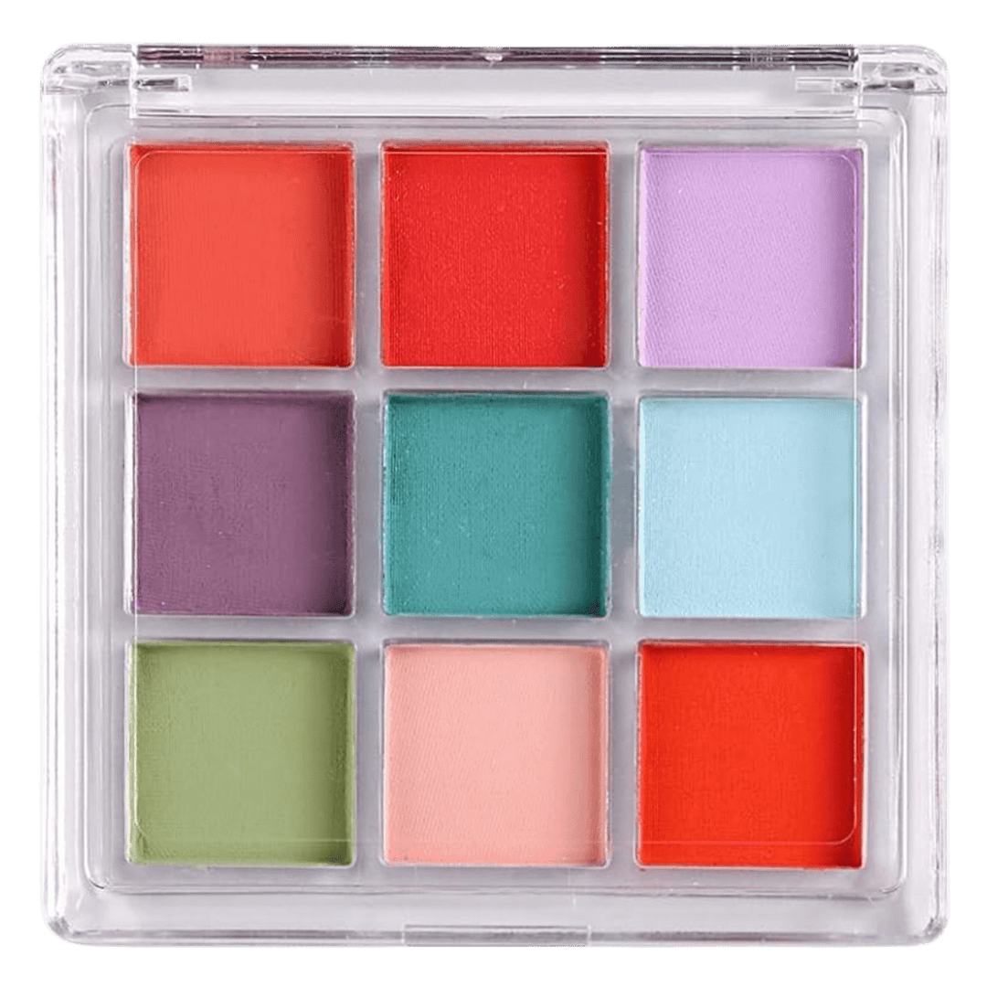 Palette de pigments pour ongles rouge lilas turquoise aura nails dégradés