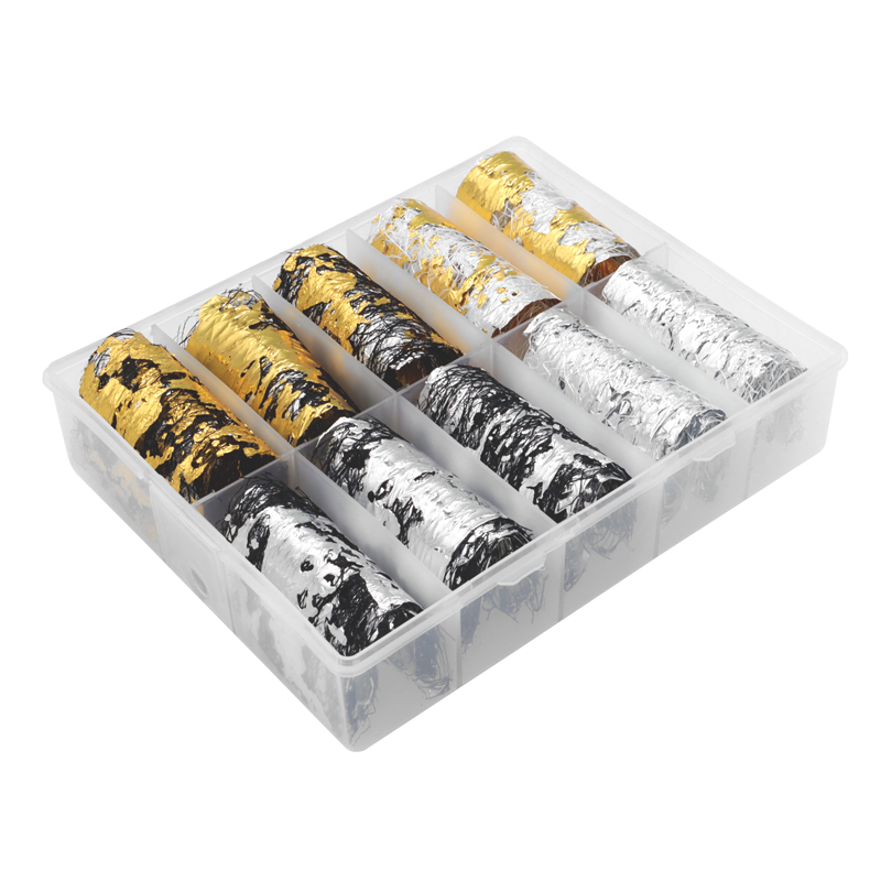 Filet Métallique pour Nail Art 10pcs Noir/Or/Argent #19-06
