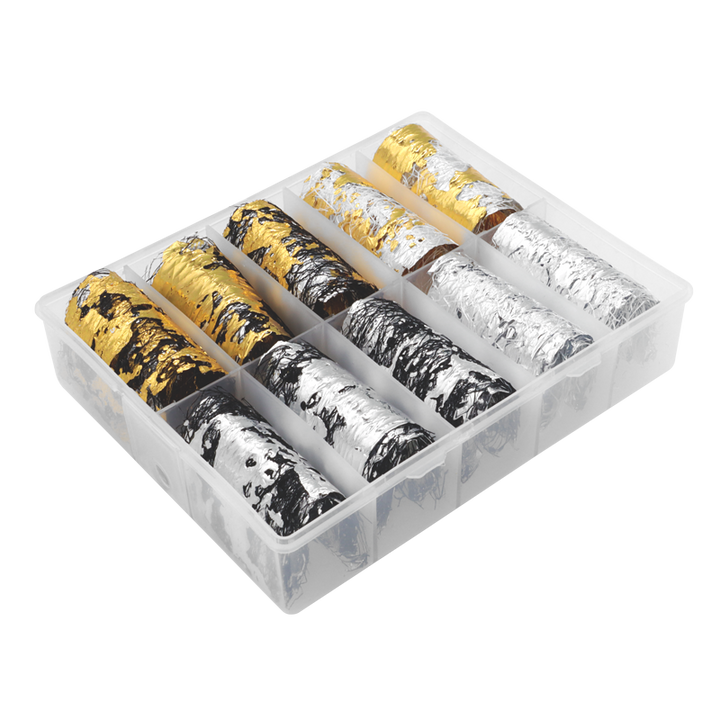 Metallic Nail Art Mesh 10pcs Black/Gold/Silver 