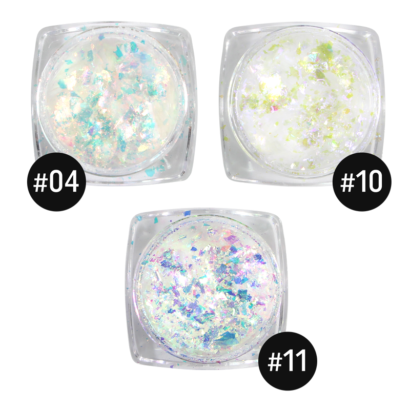 Flocons Opalescents Ensemble de 3 (TM04, TM10, TM11)