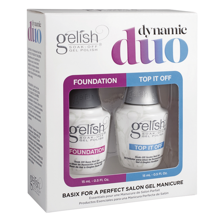 Gelish Vernis UV Dynamic Duo - Foundation + Top it Off
