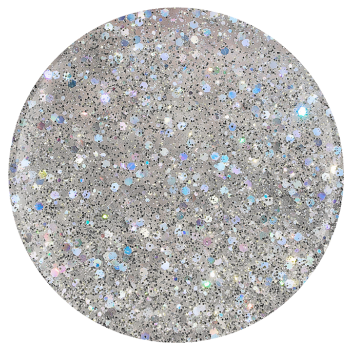 vernis gel Gelish Crystal Snowdrop Argent Paillettes