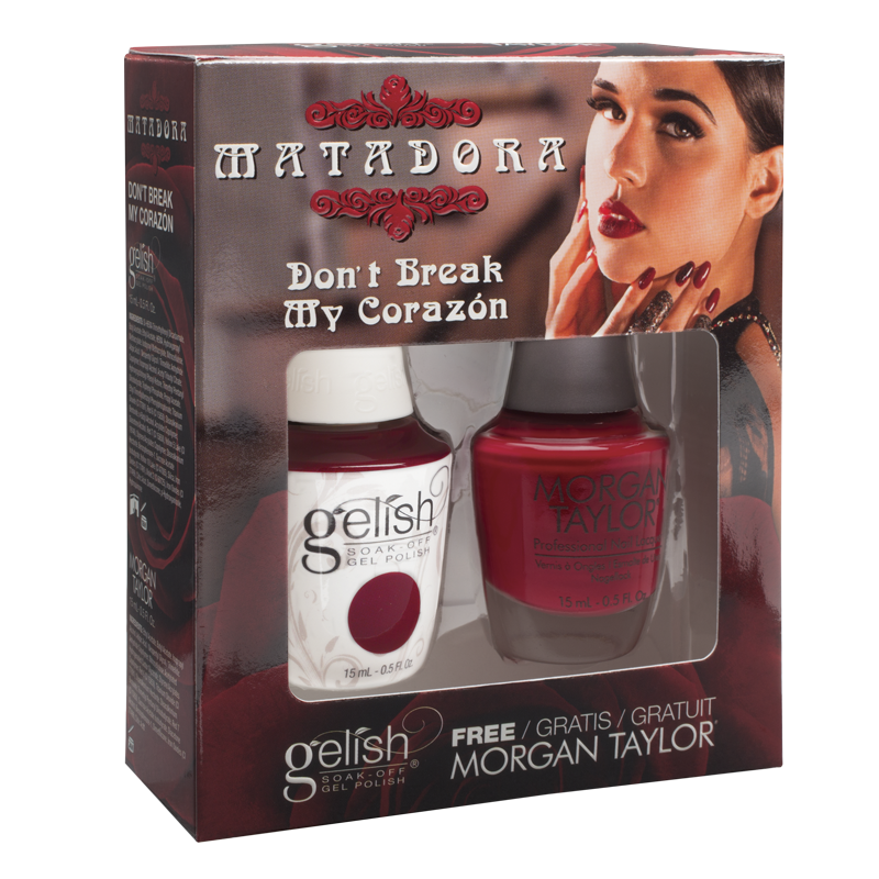 Gelish Vernis gel uv + Morgan Taylor Don't Break my Corazon 15m