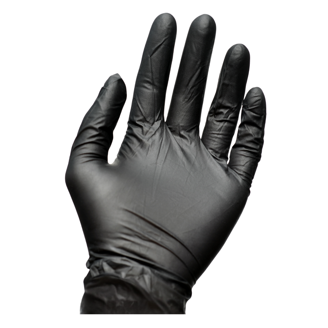 Gants de Nitrile noirs - Sans Poudre - XSmall (100pcs)