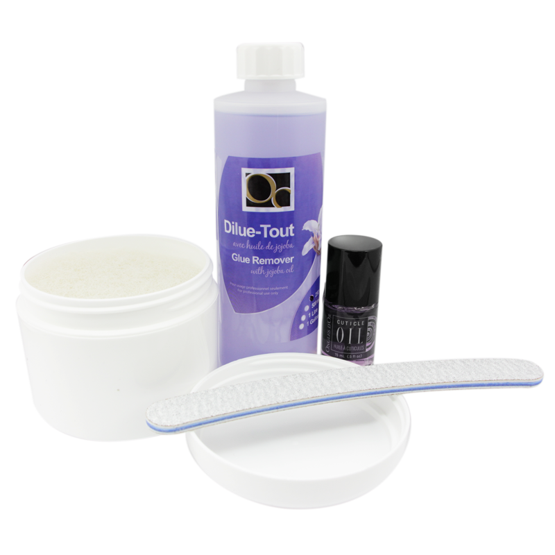 Kit Fonte ongles avec éponge pour retirer faux ongles
