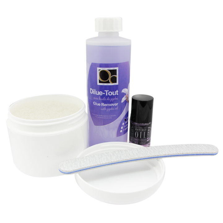 Kit Fonte ongles avec éponge pour retirer faux ongles