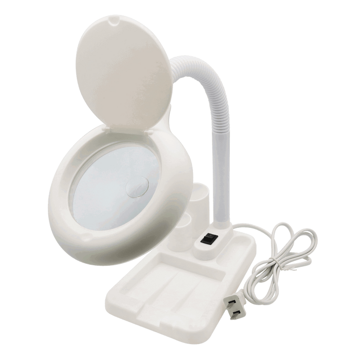 Lampe Loupe de Table LED avec Espace de Rangements 110V