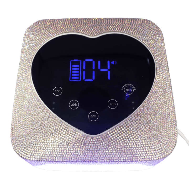 Lampe UV/LED 72W Coeur Rose et Brillants Rechargeable