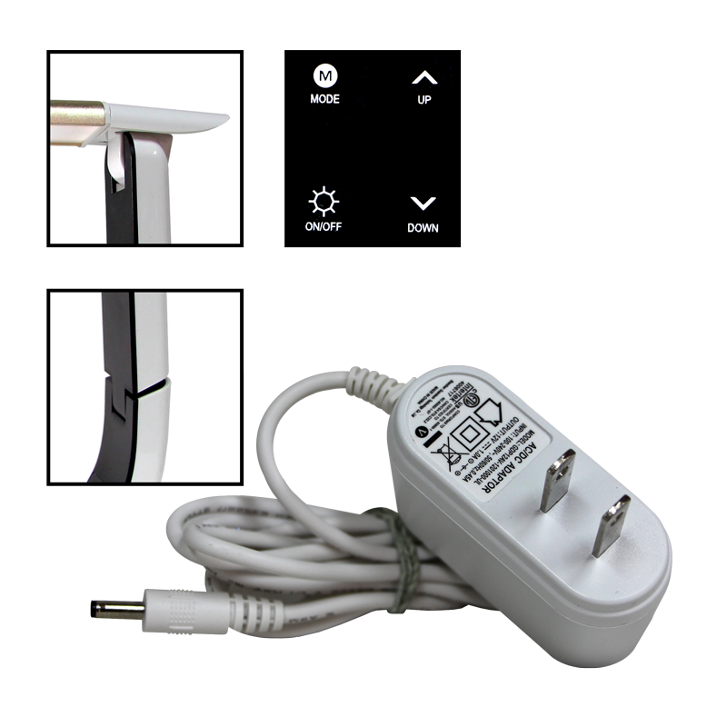 Adaptateur, boutons et réglages d'angle de la lampe LED 10 watts