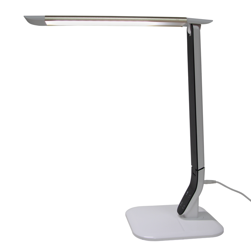 Lampe de table LED 10 watts blanche et argent