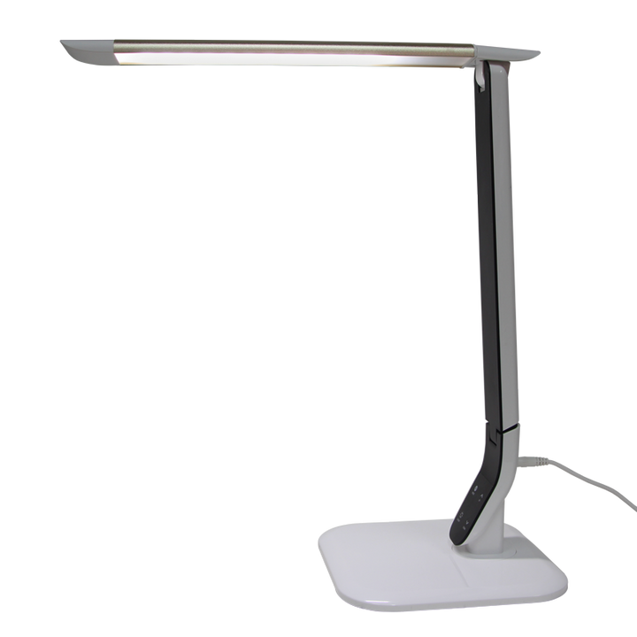 LED Table Lamp - 10 Watts - White and Silver with 3 Light Color Temperatures 110 V