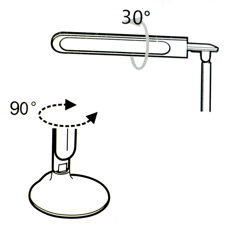 LED Table Lamp - 10 Watts - White with LCD Display 110 V