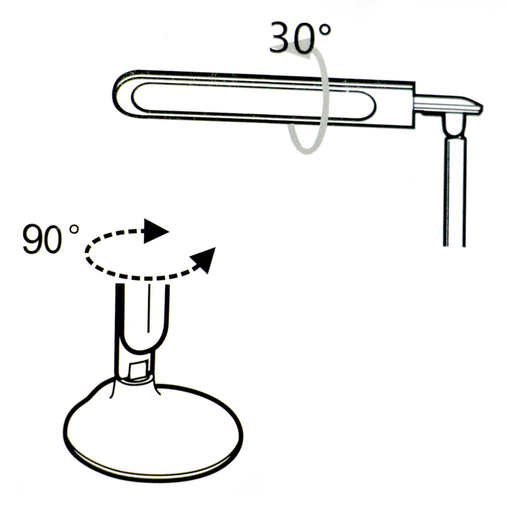 LED Table Lamp - 10 Watts - White with LCD Display 110 V