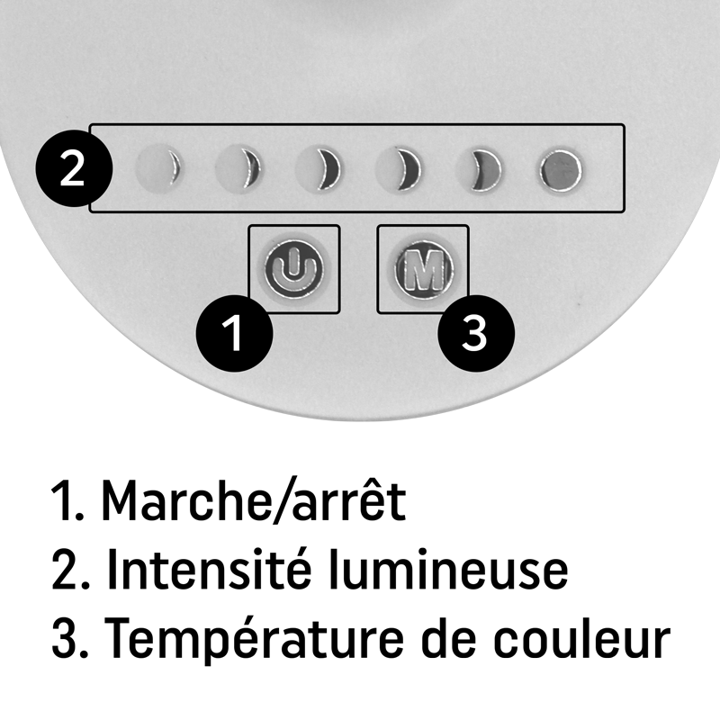 Lampe de Table LED SR03 Blanche 9W 110V boutons