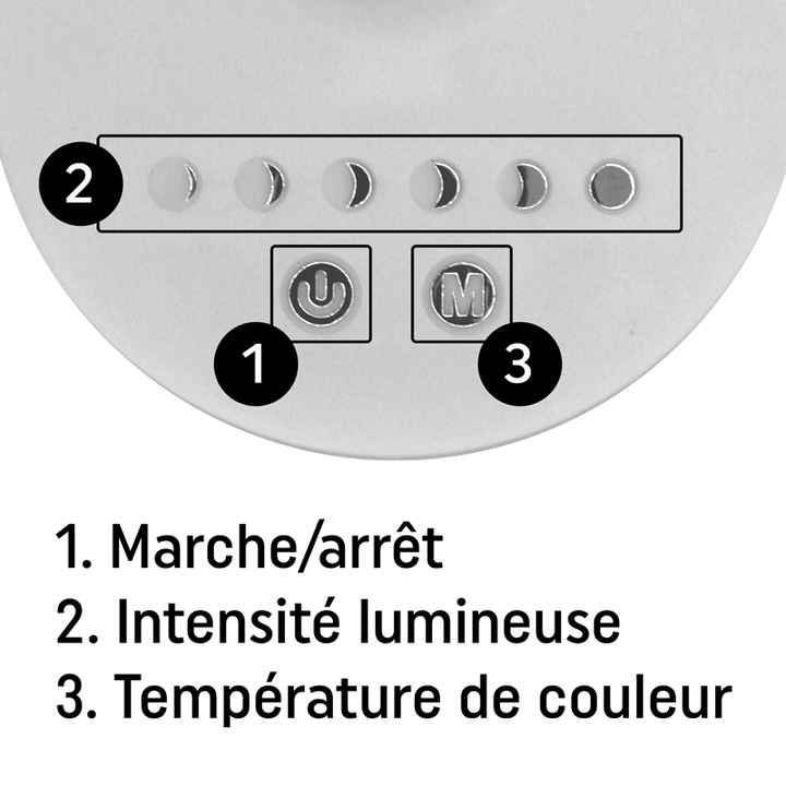Lampe de Table LED SR03 Blanche 9W 110V boutons