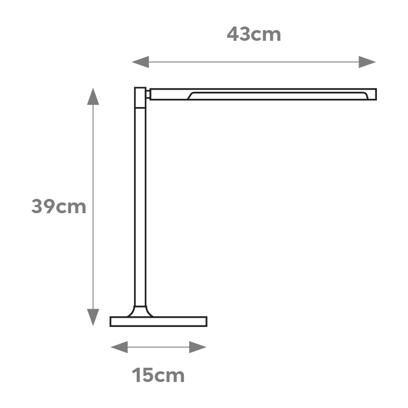 Lampe de Table LED SR03 Blanche 9W 110V dimensions
