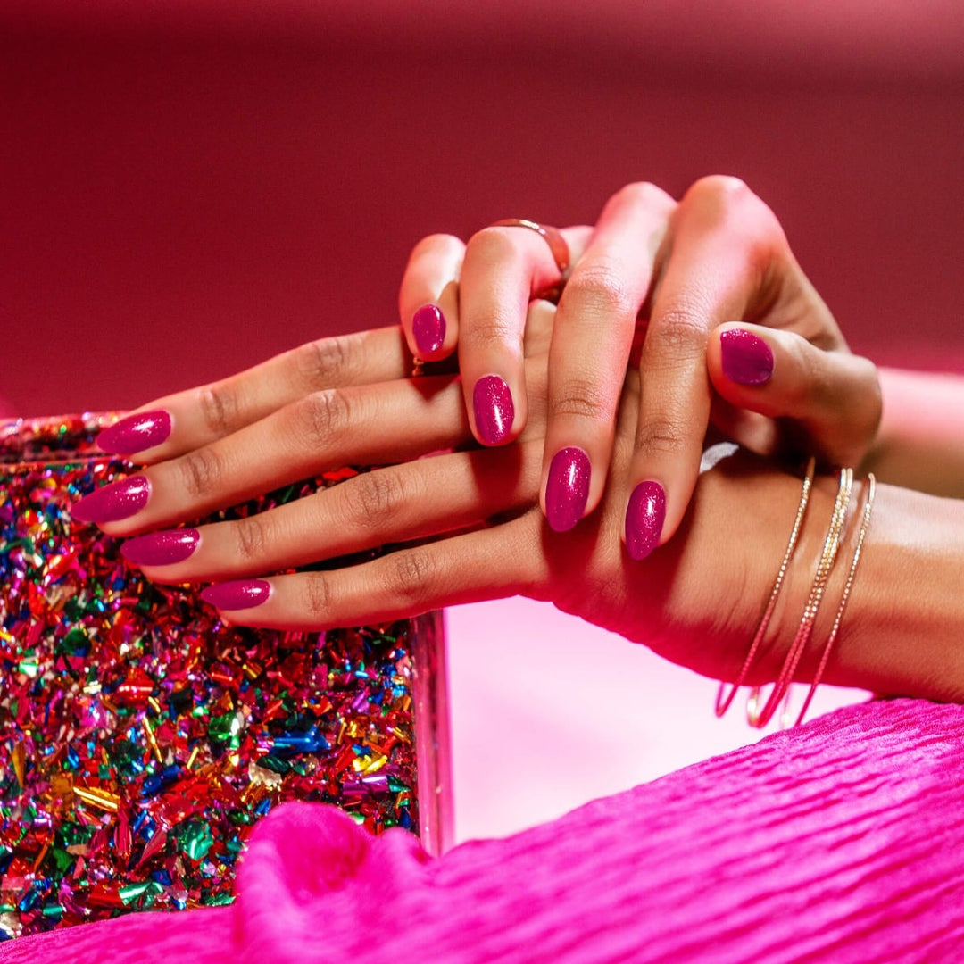Morgan Taylor Vernis à Ongles Sleighing in Style rose Fuchsia pailleté